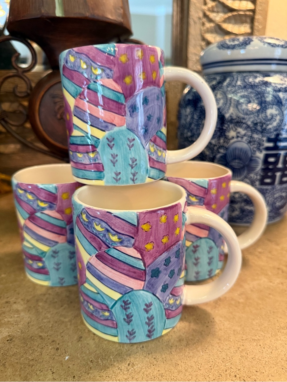 Vintage 1996 Mervyn’s Easter Parade Coffee Mugs - Set of 4